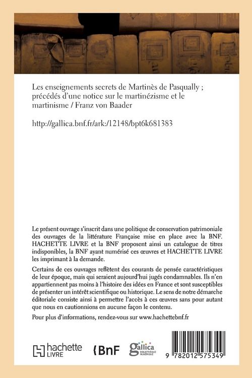 Produktbild: Les enseignements secrets de Martin&egrave;s de Pasqually (&Eacute;d.1900)