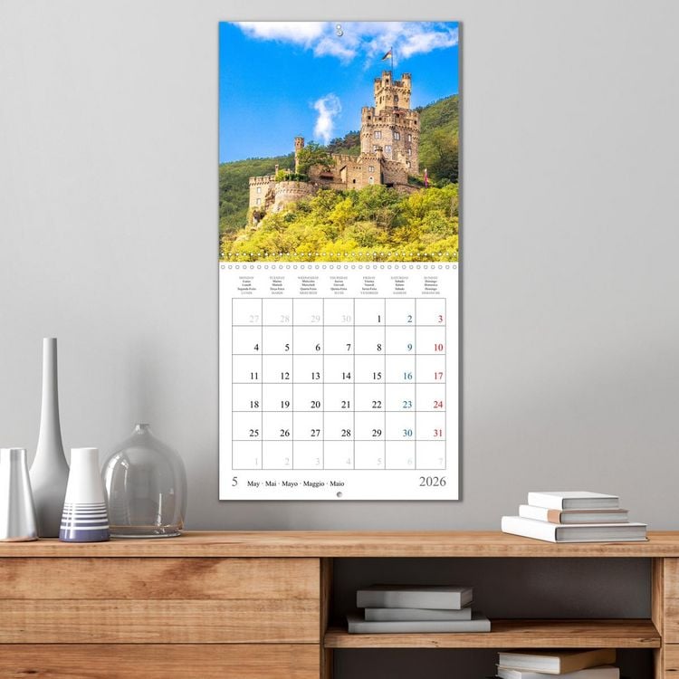 Produktbild: German castles and palaces on the Upper Middle Rhine Part One (Wall Calendar 2026 12 &times; 12 Inch) CALVENDO 12 Month Wall Calendar