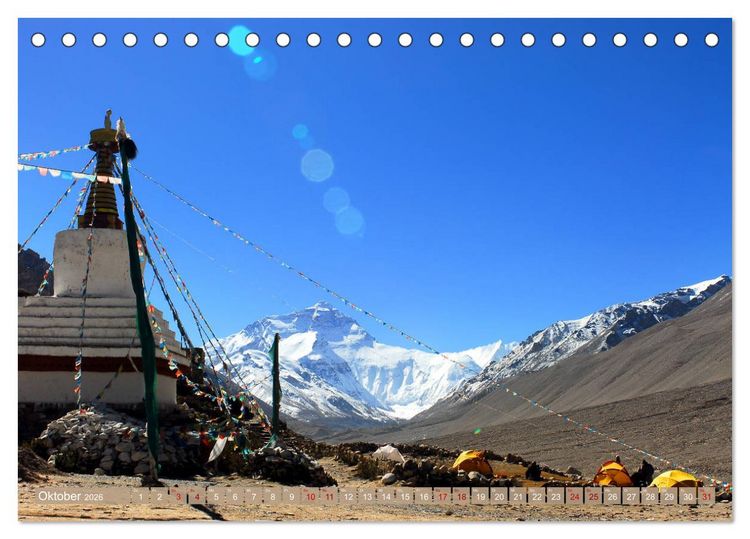 Produktbild: Tsch&ouml;rten, Architektur des Himalaya (Tischkalender 2026 DIN A5 quer), CALVENDO Monatskalender