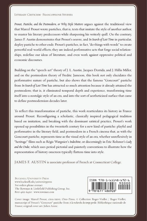 Produktbild: Proust, Pastiche, and the Postmodern or Why Style Matters
