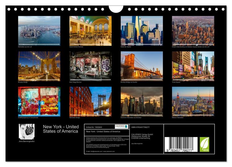 Produktbild: New York - United States of America (Wandkalender 2026 DIN A4 quer), CALVENDO Monatskalender