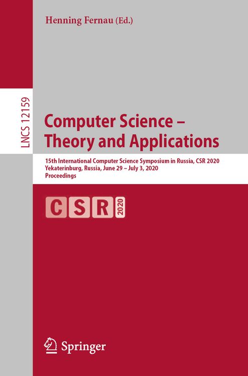 Produktbild: Computer Science &ndash; Theory and Applications