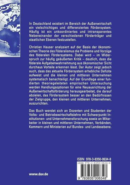 Produktbild: Au&szlig;enwirtschaftsf&ouml;rderung f&uuml;r kleine und mittlere Unternehmen in der Bundesrepublik Deutschland