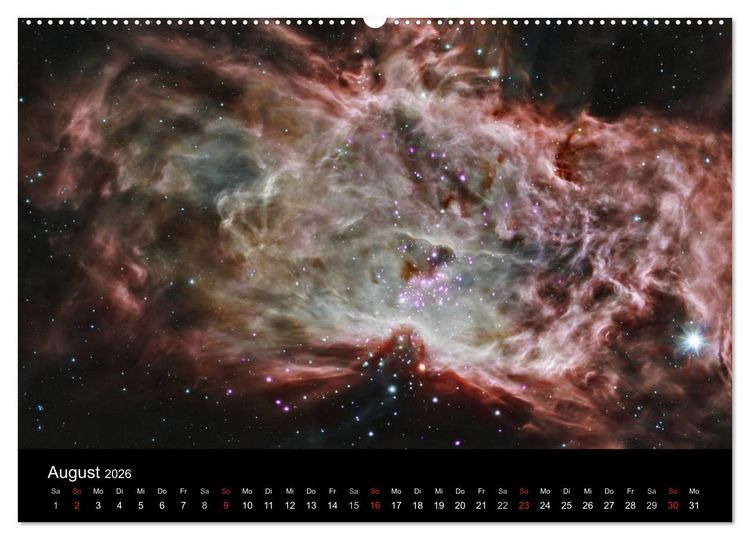 Produktbild: Der Weltraum. Spektakul&auml;re Gasnebel und Galaxien (hochwertiger Premium Wandkalender 2026 DIN A2 quer), Kunstdruck in Hochglanz