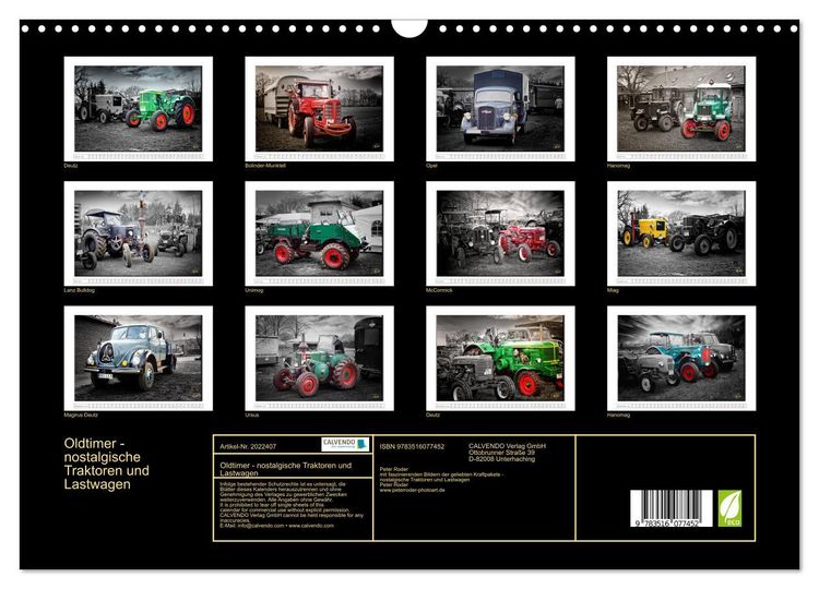 Produktbild: Oldtimer - nostalgische Traktoren und Lastwagen (Wandkalender 2026 DIN A3 quer), CALVENDO Monatskalender