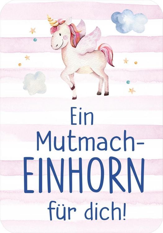 Produktbild: Mutmachkarten &ndash; Einhorn (Aquarelloptik)
