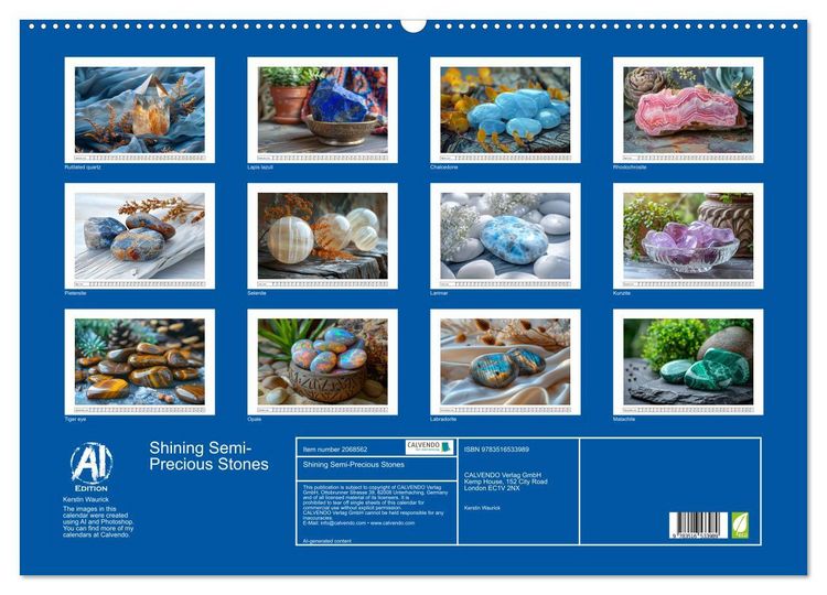Produktbild: Shining Semi-Precious Stones (Wall Calendar 2026 DIN A2 landscape), CALVENDO 12 Month Wall Calendar