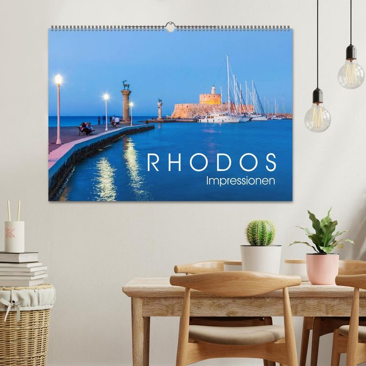 Produktbild: RHODOS Impressionen (Wandkalender 2026 DIN A2 quer), CALVENDO Monatskalender