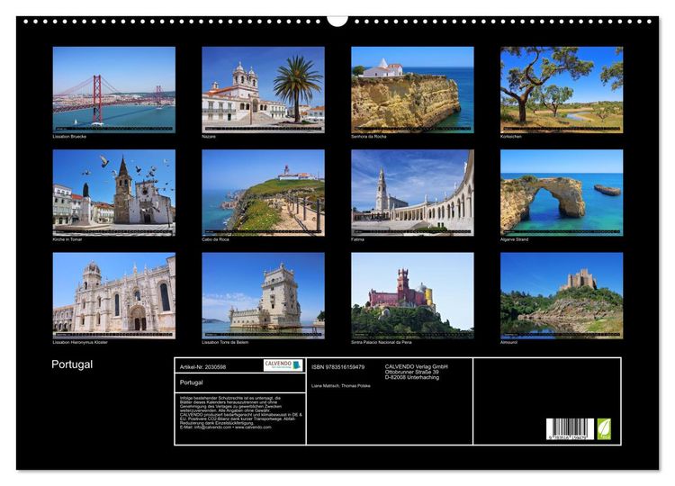 Produktbild: Portugal (Wandkalender 2026 DIN A2 quer), CALVENDO Monatskalender