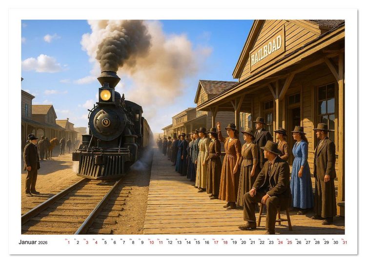 Produktbild: Cowboy Alltag und Western Staub (Wandkalender 2026 DIN A2 quer), CALVENDO Monatskalender