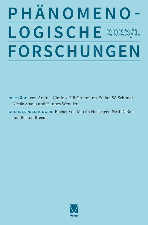 Produktbild: Ph&auml;nomenologische Forschungen 2023-1