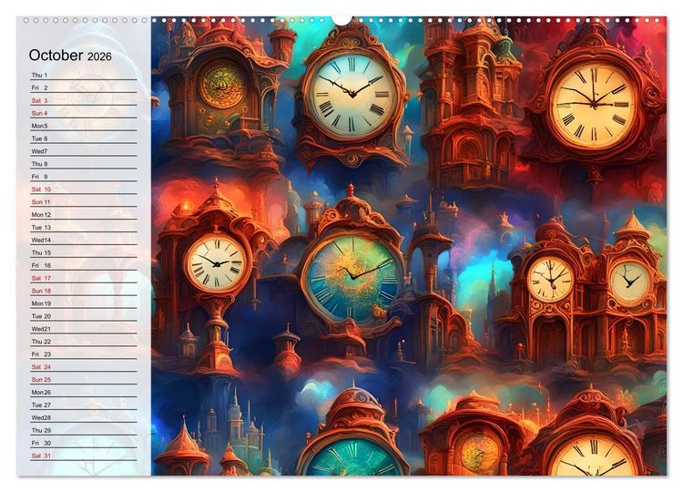 Produktbild: The abstract world of timepiece (High Quality Premium Wall Calendar 2026 DIN A2 landscape),CALVENDO 12 Month Wall Calendar