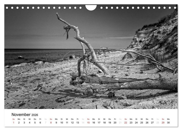 Produktbild: Ostseebad Zingst - Impressionen in Schwarz-Wei&szlig; (Wandkalender 2026 DIN A4 quer), CALVENDO Monatskalender