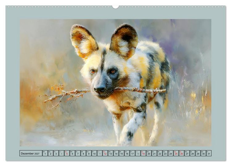 Produktbild: Wildhunde. Afrikas erfolgreiche J&auml;ger (Wandkalender 2027 DIN A2 quer), CALVENDO Monatskalender