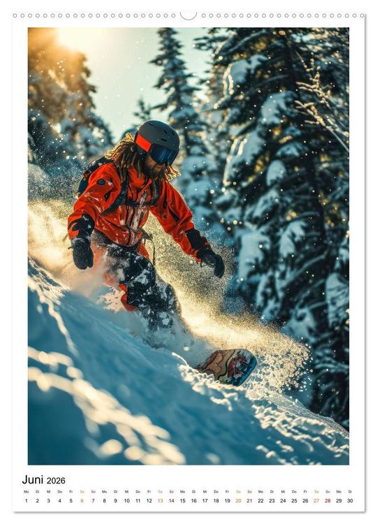 Produktbild: Snowboarden - coole Tage (Wandkalender 2026 DIN A2 hoch), CALVENDO Monatskalender