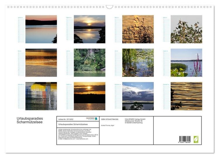 Produktbild: Urlaubsparadies Scharm&uuml;tzelsee (Wandkalender 2026 DIN A2 quer), CALVENDO Monatskalender