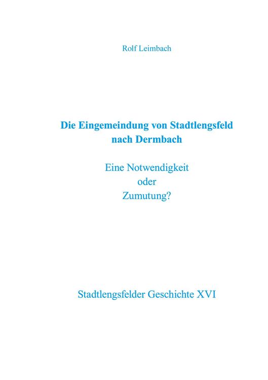 Produktbild: Die Eingemeindung von Stadtlengsfeld nach Dermbach