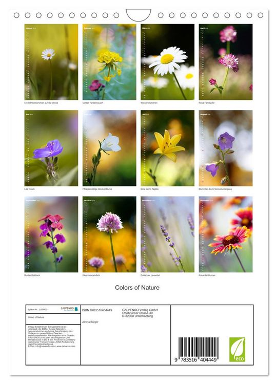 Produktbild: Colors of Nature (Wandkalender 2026 DIN A4 hoch), CALVENDO Monatskalender