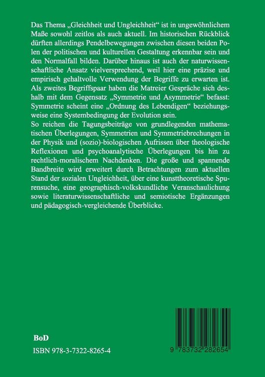 Produktbild: Gleichheit und Ungleichheit, Symmetrie und Asymmetrie