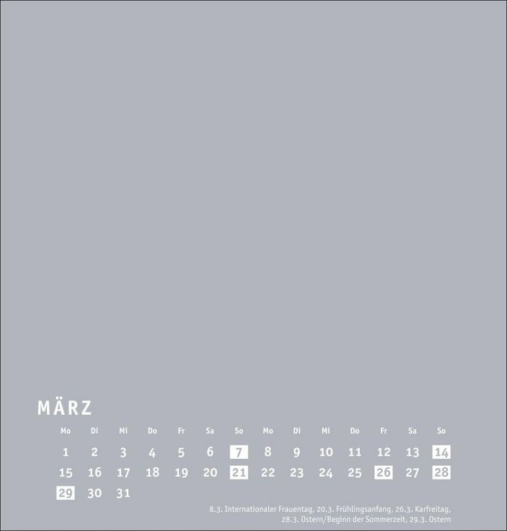 Produktbild: Premium-Bastelkalender silbergrau mittel 2027