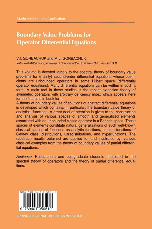 Produktbild: Boundary Value Problems for Operator Differential Equations