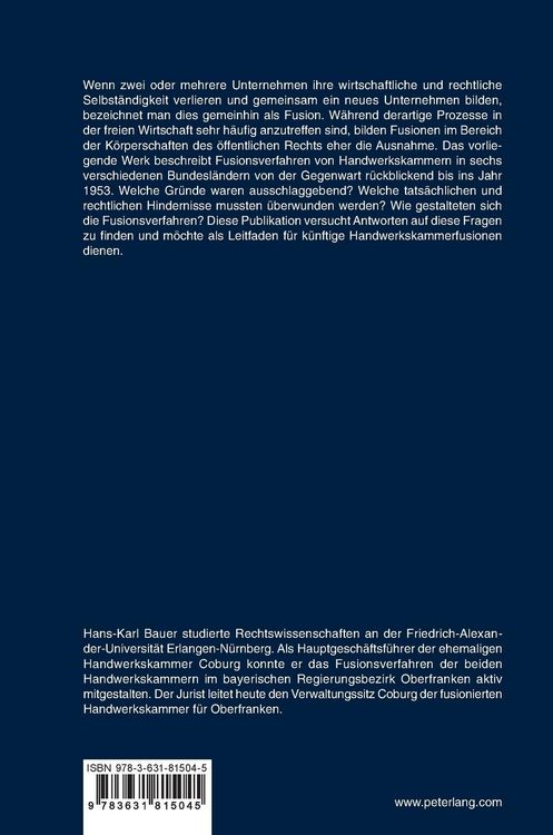 Produktbild: Das Zusammenwachsen von Handwerkskammern in Deutschland