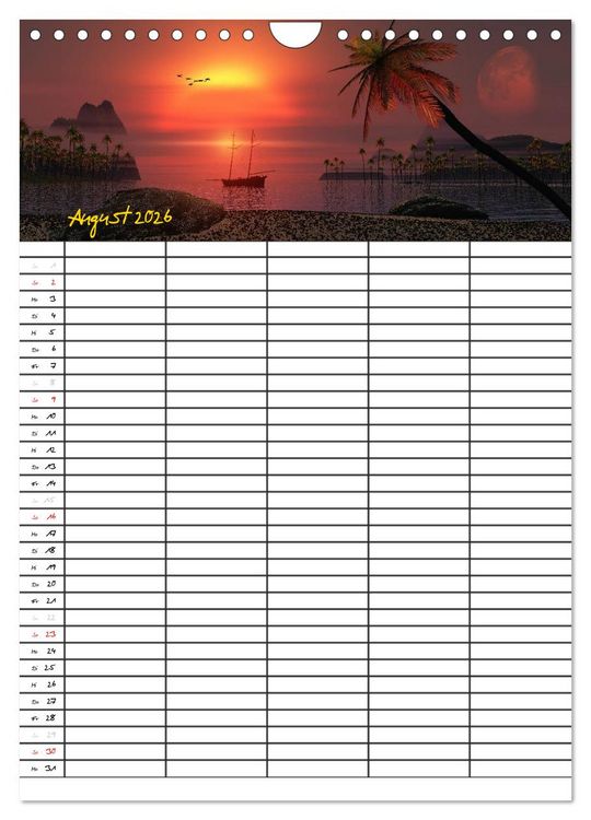 Produktbild: Familienplaner mit sch&ouml;nen Landschaftsbildern (Wandkalender 2026 DIN A4 hoch), CALVENDO Monatskalender