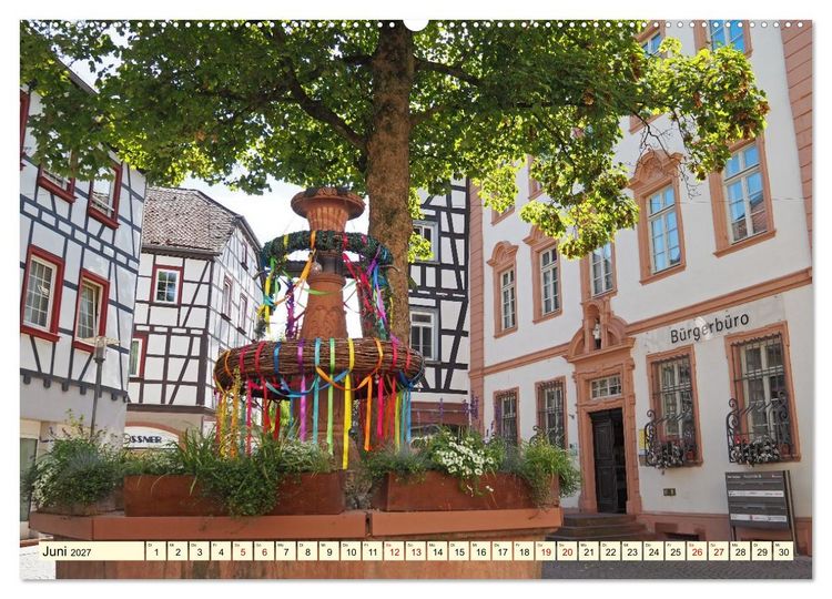 Produktbild: Bensheim an der Bergstra&szlig;e Mandelbl&uuml;te, Wein und Fachwerk (Wandkalender 2027 DIN A2 quer), CALVENDO Monatskalender