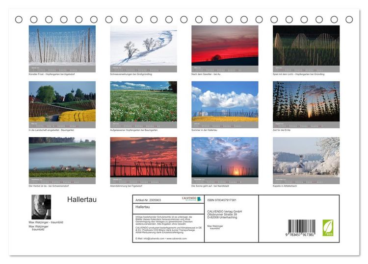 Produktbild: Hallertau (Tischkalender 2026 DIN A5 quer), CALVENDO Monatskalender