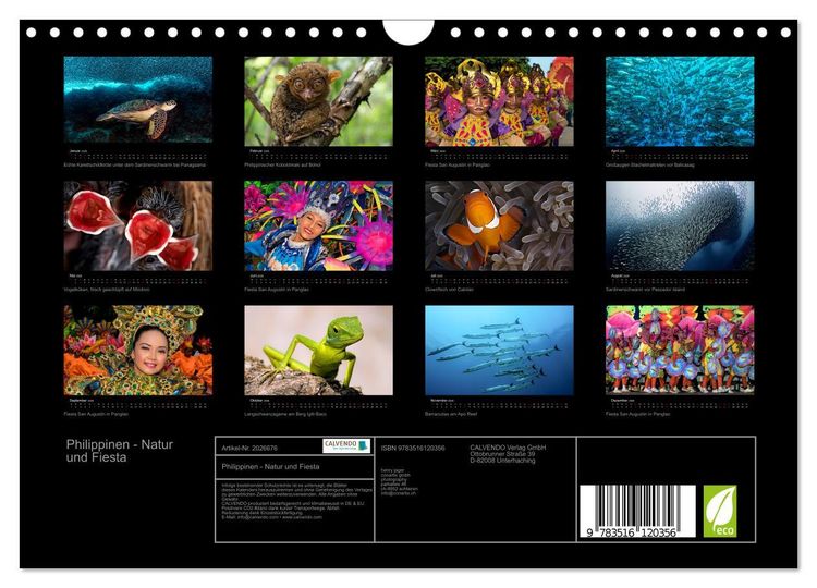 Produktbild: Philippinen - Natur und Fiesta (Wandkalender 2026 DIN A4 quer), CALVENDO Monatskalender