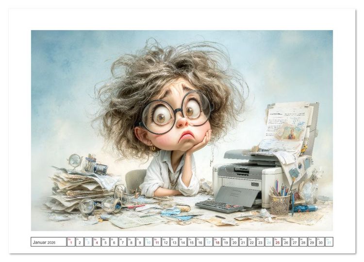 Produktbild: Pause ist, wenn der Drucker druckt (Tischkalender 2026 DIN A5 quer), CALVENDO Monatskalender