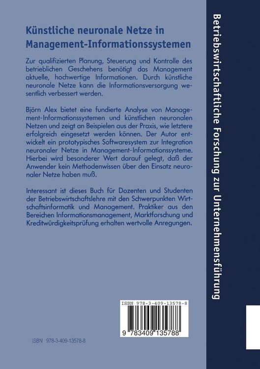 Produktbild: K&uuml;nstliche neuronale Netze in Management-Informationssystemen