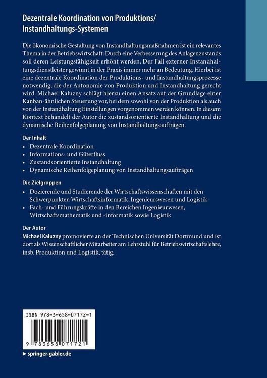 Produktbild: Dezentrale Koordination von Produktions/Instandhaltungs-Systemen