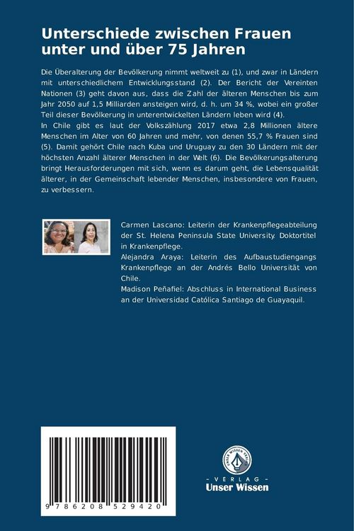 Produktbild: Unterschiede zwischen Frauen unter und &uuml;ber 75 Jahren