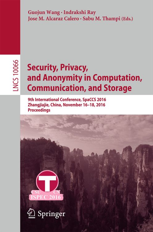 Produktbild: Security, Privacy, and Anonymity in Computation, Communication, and Storage