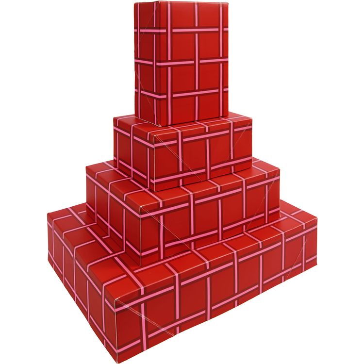 Produktbild: Papierschachtel Set Raster, Rot, MIX