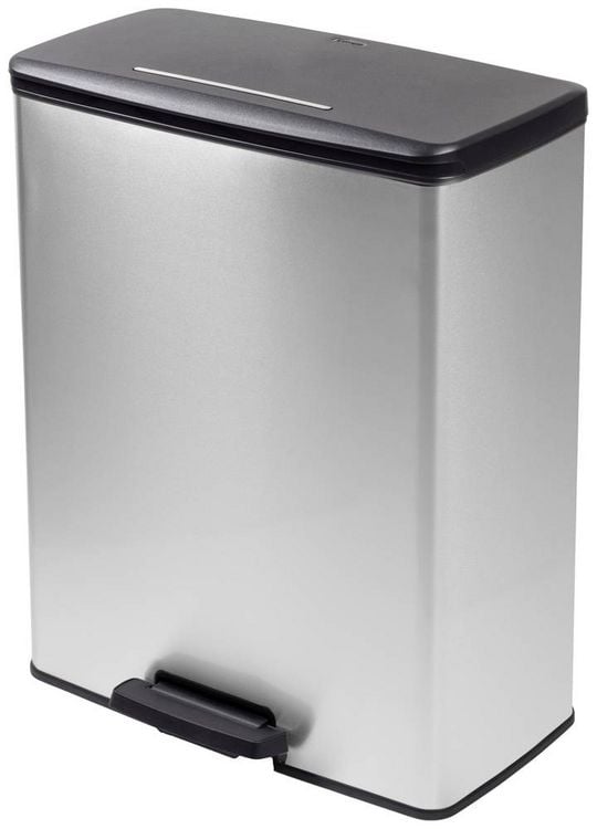 Produktbild: Curver Deco bin slim 254610 M&uuml;lleimer 65 l (B x H x T) 480 x 615 x 280 mm Silber, Schwarz 1 St.