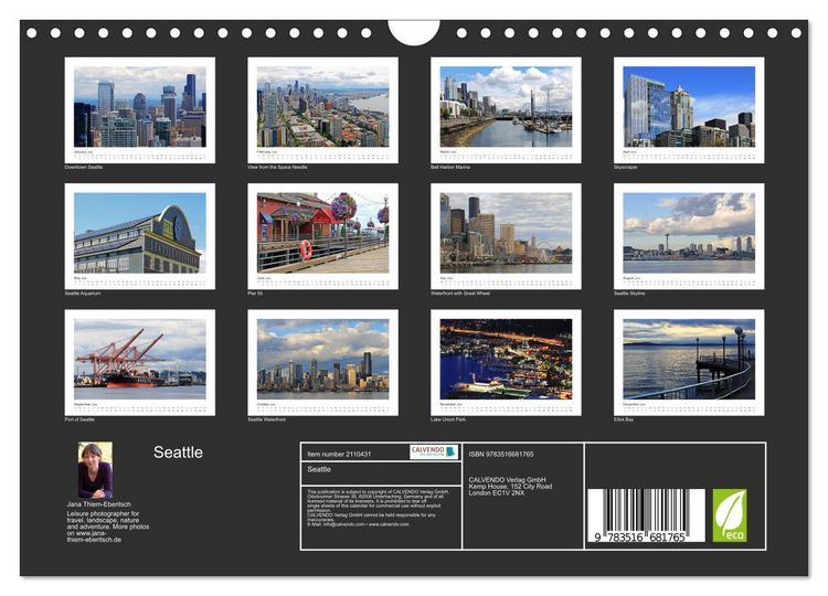 Produktbild: Seattle (Wall Calendar 2026 DIN A4 landscape), CALVENDO 12 Month Wall Calendar
