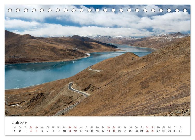 Produktbild: Tibet - Kloster und Landschaft (Tischkalender 2026 DIN A5 quer), CALVENDO Monatskalender