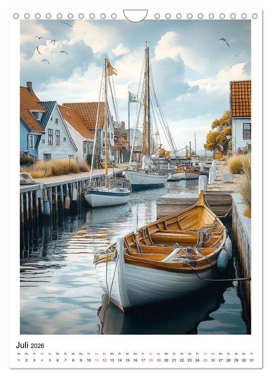 Produktbild: D&auml;nemark - Wellen, Wind, Lebensgef&uuml;hl (Wandkalender 2026 DIN A4 hoch), CALVENDO Monatskalender