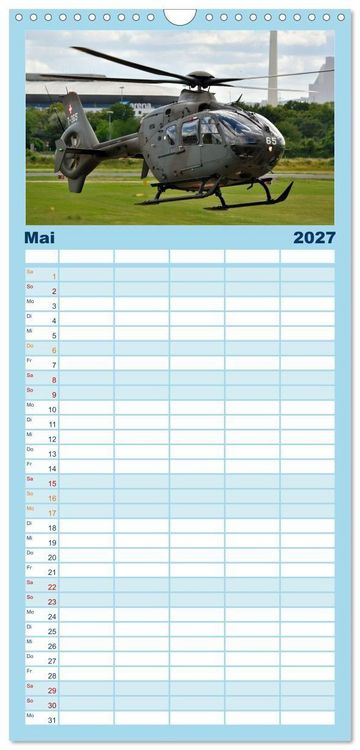 Produktbild: Familienplaner 2027 - Hubschrauberdynamik in allen Facetten mit 5 Spalten (Wandkalender, 21 x 45 cm) CALVENDO