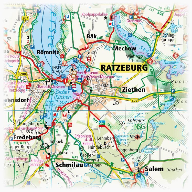 Produktbild: L&uuml;beck - Herzogtum Lauenburg, Bad Oldesloe - Ratzeburg - Lauenburg/Elbe 1:100 000