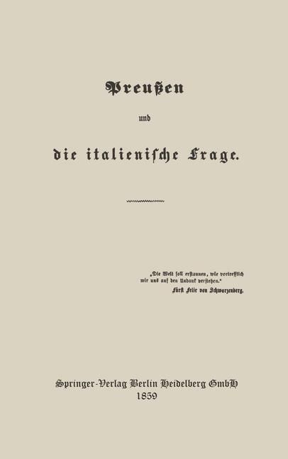 Produktbild: Preu&szlig;en und die italienische Frage