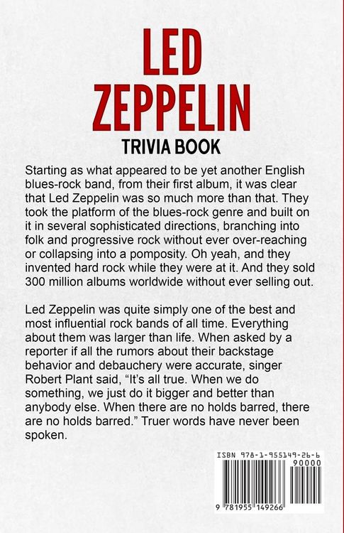 Produktbild: Led Zeppelin Trivia Book&iquest;