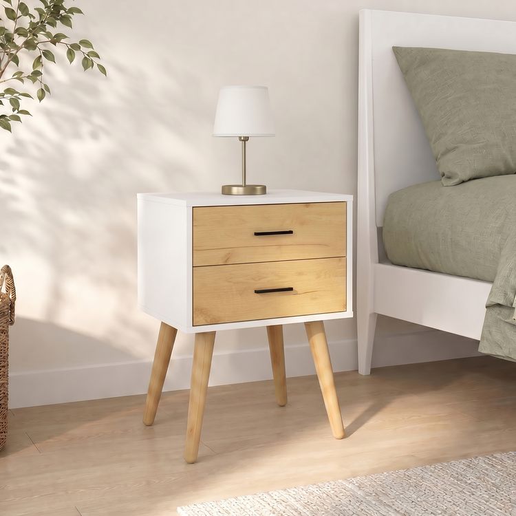 Produktbild: Nachttisch mit 2 Schublade 45x30x56 cm Singol XXL