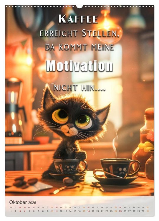 Produktbild: Kaffee-Katzen (Wandkalender 2026 DIN A2 hoch), CALVENDO Monatskalender