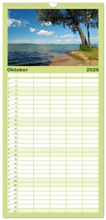 Produktbild: Familienplaner 2026 - Traumhafter Chiemsee &ndash; Impressionen vom Bayerischen Meer mit 5 Spalten (Wandkalender, 21 x 45 cm) CALVENDO