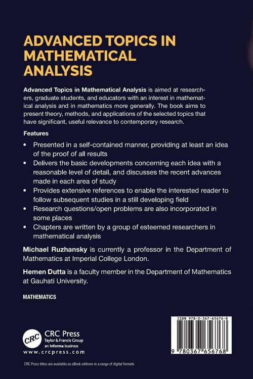Produktbild: Advanced Topics in Mathematical Analysis