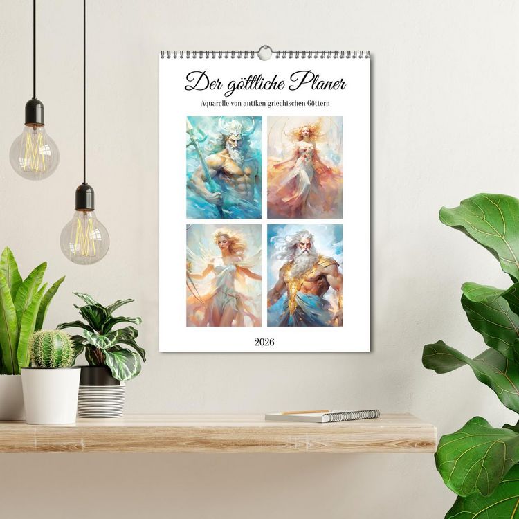 Produktbild: Der g&ouml;ttliche Planer. Aquarelle von antiken griechischen G&ouml;ttern (Wandkalender 2026 DIN A3 hoch), CALVENDO Monatskalender