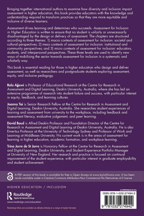 Produktbild: Assessment for Inclusion in Higher Education